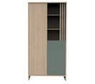 Armoire 2 Portes Et 1 Niche Avec Claustra En Bois Décor Chêne Suave