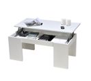 Table Basse Plateau Relevable Newton Blanche