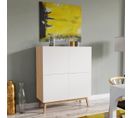 Buffet 4 Portes Home Chêne Blanchi Et Blanc