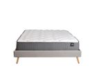 Lit Borea 160x200 Tissu + 1 Sommier + 1 Matelas Carlton / Gris Clair