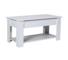 Table Basse Plateau Relevable Utah 100x50cm / Blanc