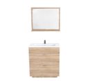 Meuble Sous-vasque 3 Tiroirs Marbella 80 Cm  + Vasque + Miroir / Chêne Blanchi