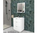 Meuble Sous-vasque 3 Tiroirs Marbella 60 Cm + Vasque + Miroir / Blanc