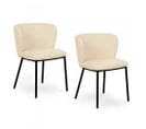 Lot De 2 Chaises Tissu Bouclettes Romy/ Beige