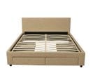 Lit Lugano 160x200 + 1 Sommier + 4 Tiroirs / Beige