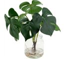 Plante Artificielle Pot En Verre Monstera 27 Cm