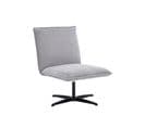 Fauteuil Lounge Pivotant En Tissu Gris Clair Avec Pied Central - Tanger