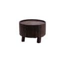 Table Basse Ronde En Manguier Foncé Avec Rangement D60 - Foret