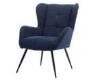 Fauteuil Confortable et Elégant en Tissu Bleu