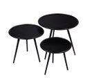 Set De 3 Tables Basses Roseline Noires