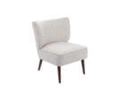 Fauteuil Crapaud En Tissu Aux Motifs Blanc Et Beige - Gael