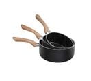 Set De 3 Casseroles Antiadhésif 16/18/20cm Noir/marron - Mep115