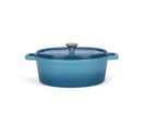 Cocotte Ovale En Fonte Émaillée 4.5l Bleu - Mep129b