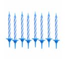 Lot De 24 Bougies D'anniversaire "support" 5cm Bleu