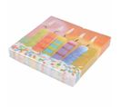 Lot De 20 Serviettes En Papier "bougie" 33x33cm Multicolore