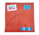 Lot De 12 Serviettes Effet Tissu "flocons" 40x40cm Rouge