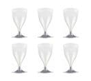 Lot De 6 Verres à Vin Réutilisable "plastique" 18cl Gris