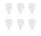 Lot De 6 Verres à Vin Réutilisable "plastique" 18cl Blanc