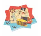 Lot De 20 Serviettes En Papier "pirate" 33x33cm Rouge