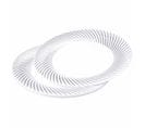 Lot De 6 Assiettes En Plastique Réutilisable "ava" 23cm Blanc et Argent