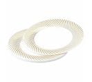 Lot De 6 Assiettes En Plastique Réutilisable "ava" 23cm Blanc et Or