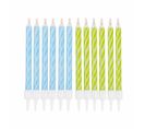 Lot De 12 Bougies D'anniversaire "magiques" 6cm Bleu et Vert