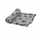 Plaid Polaire Pour Chien "pattes" 100cm Gris