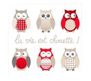 Lot De 20 Serviettes En Papier "hibou" 33x33cm Blanc