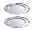 Lot De 2 Plateaux Ronds "ilona" 30cm Argent