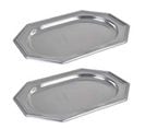 Lot De 2 Plateaux Déco "octogonaux" 34cm Argent