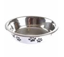 Gamelle Pour Chien et Chat "motifs Pattes" 12cm Blanc