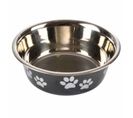 Gamelle Pour Chien et Chat "motifs Pattes" 17cm Noir