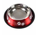 Gamelle Antidérapante Chien et Chat "pattes" 25cm Rouge