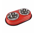 Gamelle Pour Chien et Chat "double" 35cm Rouge