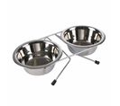 Lot De 2 Gamelles Pour Chien et Chat "inox" 21cm Argent