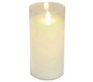 Bougie Ronde LED "verrine" 15cm Blanc