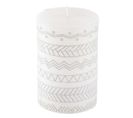 Bougie Pilier Embossée "graphic Ethnic" 10cm Blanc