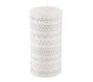 Bougie Pilier Embossée "graphic Ethnic" 13cm Blanc