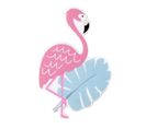 Sticker Puffy "flamant Rose" 10cm Rose