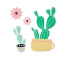 Sticker Puffy "cactus" 10cm Vert