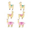 Lot De 6 Stickers En Bois "lama" 5cm Multicolore