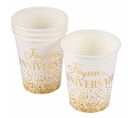 Lot De 6 Gobelets En Papier "anniversaire Gold" 25cl Blanc