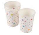 Lot De 6 Gobelets En Papier "anniversaire Coloré" 25cl Blanc