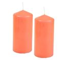 Lot De 2 Bougies Pilier "essentiel" 10cm Corail