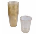 Lot De 20 Verres En Plastique Réutilisable "paillettes" 20cl Or