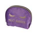 Pochette Cosmétique Velours "hello" 15cm Violet