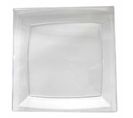 Lot De 6 Assiettes En Plastique Réutilisable "carrées" 23cm Transparent