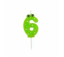 Bougie D'anniversaire "chiffre 6" 5cm Vert