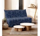 Banquette lit BZ EMILIA 3 tissu imprimé bleu