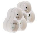 Lot De 2 Triplites 3x 16a Triangulaires Blanc